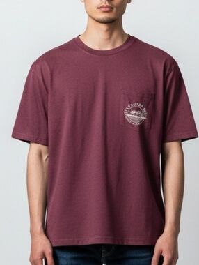 Tofino Surf Shop Men's Maroon Graphic T-Shirt